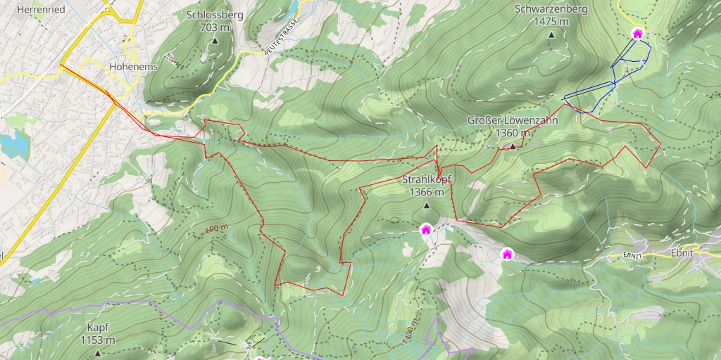 Map of the trail for Schöner Mann en circuit par l'Äuelegrat, le Bepposteig, la Wandfluhgrat et les Löwenzähne