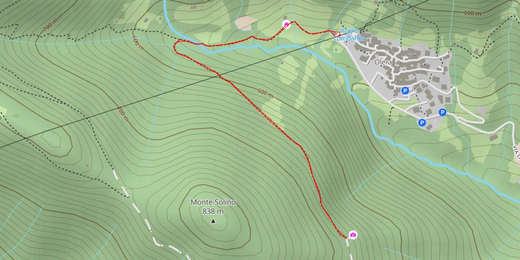 Map of the trail for Via Lacca - Alzano Lombardo