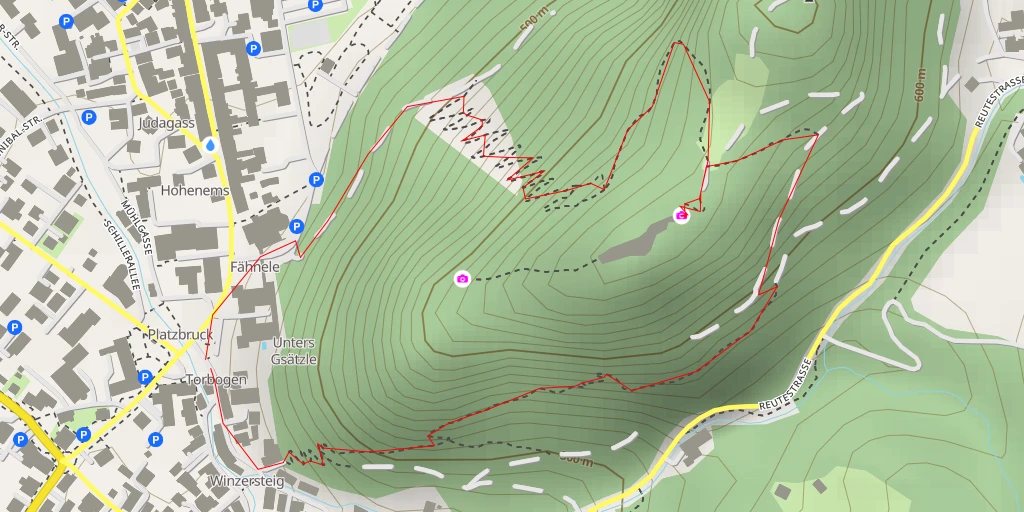 Map of the trail for Grundrissplan der Burg "Alt-Ems" - Hohenems