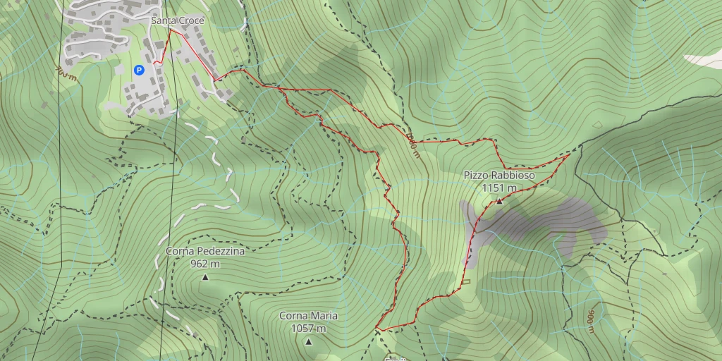 Carte de l'itinéraire :  Pizzo Rabbioso