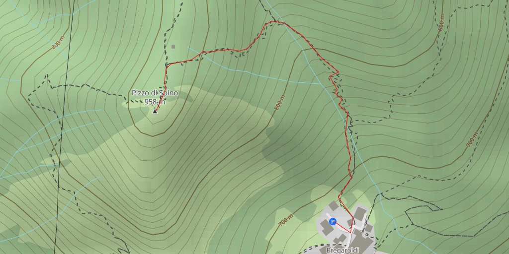 Map of the trail for Pizzo di Spino