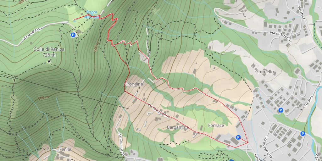 Carte de l'itinéraire :  Eliporto Pighet - Via Maresana