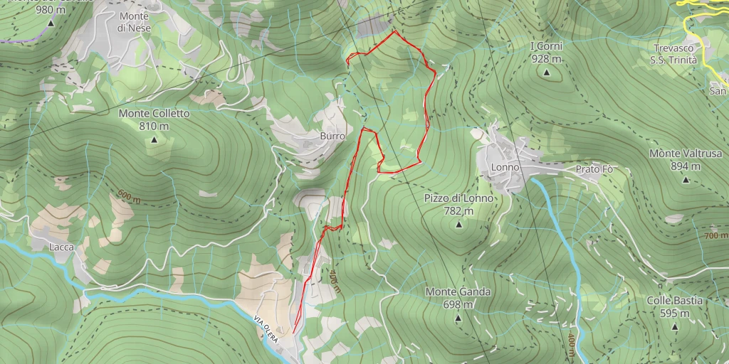 Map of the trail for Strada consorziale di Val Mora