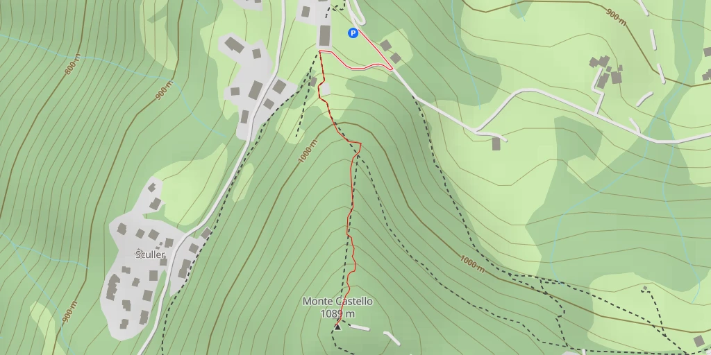 Map of the trail for Monte Castello