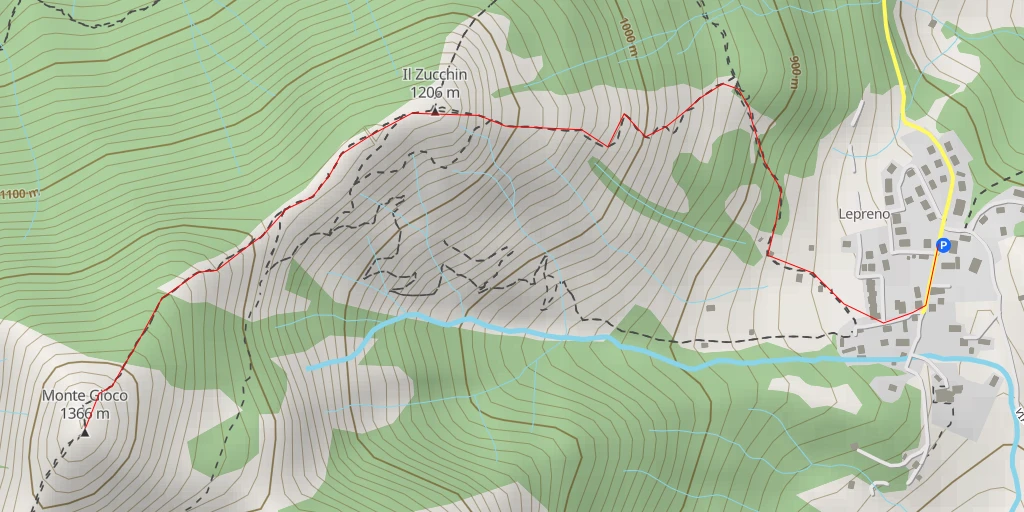 Carte de l'itinéraire :  Monte Gioco