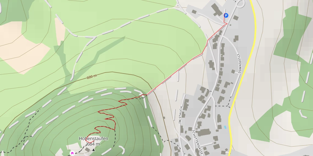 Map of the trail for Bergweg