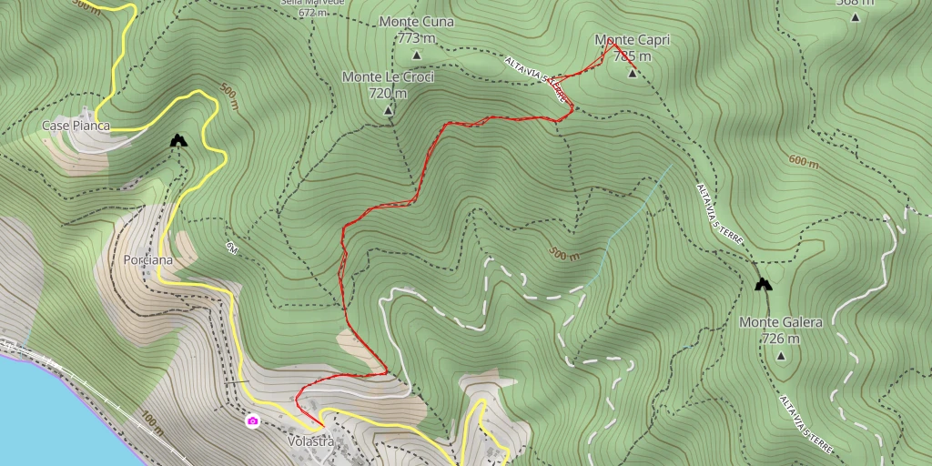 Carte de l'itinéraire :  Monte Capri