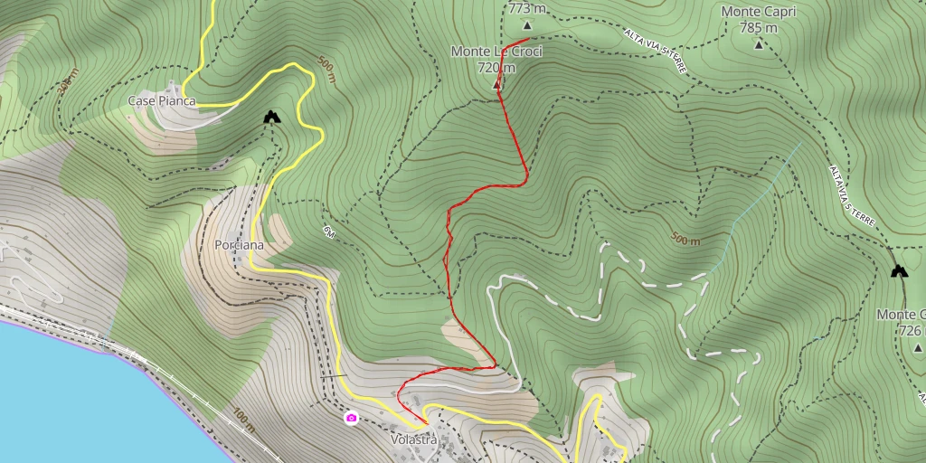 Carte de l'itinéraire :  Monte Cuna