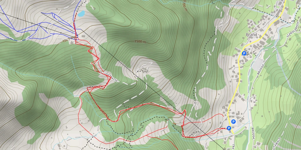 Carte de l'itinéraire :  Palüdbahn Bergstation - Palüdstraße