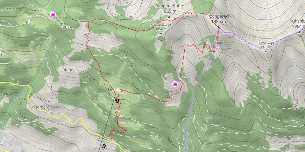 Map of the trail for Hochgerach