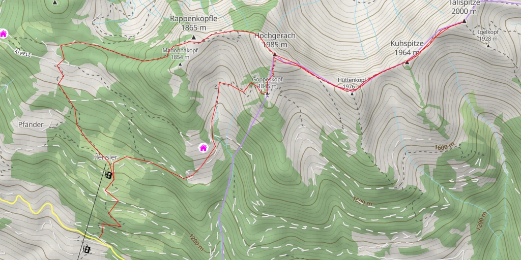 Map of the trail for Tälispitze