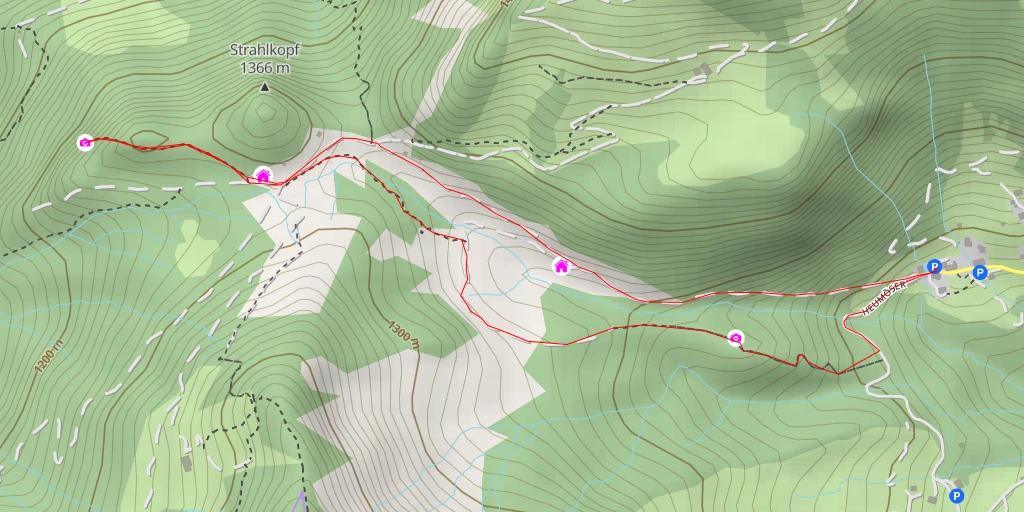 Map of the trail for Luchsfallabach