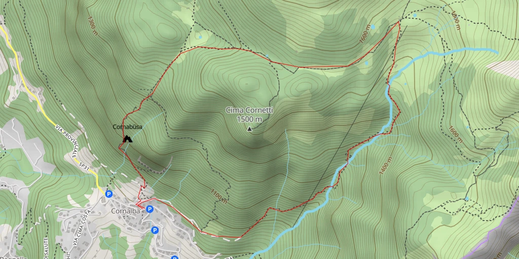 Carte de l'itinéraire :  Dei tre valloni