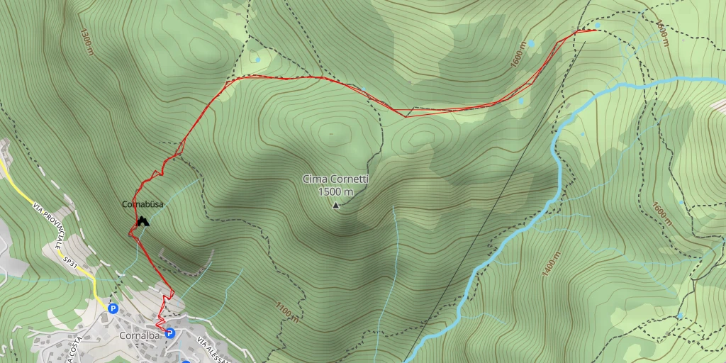 Map of the trail for Dei tre valloni