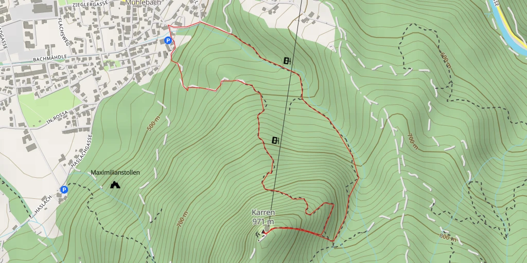 Map of the trail for Karren-Kante