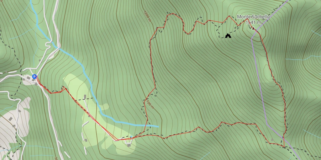 Carte de l'itinéraire :  Monte Suchello