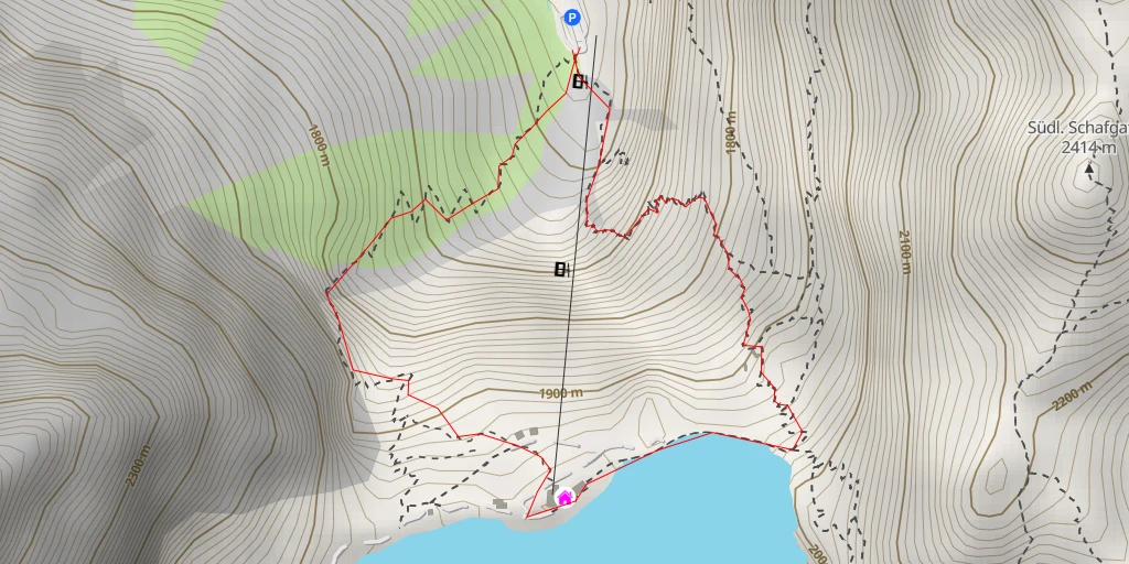 Map of the trail for Douglasshütte