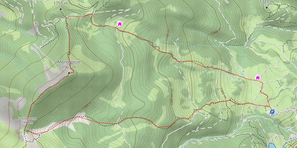 Map of the trail for Montspitze