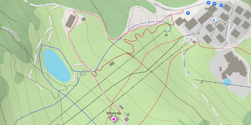 Map of the trail for Rufana Alp