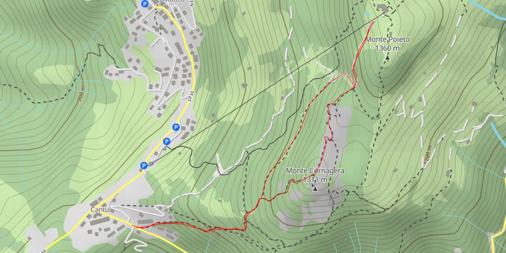 Carte de l'itinéraire :  Ristorante Monte Poieto - Buco Carolina