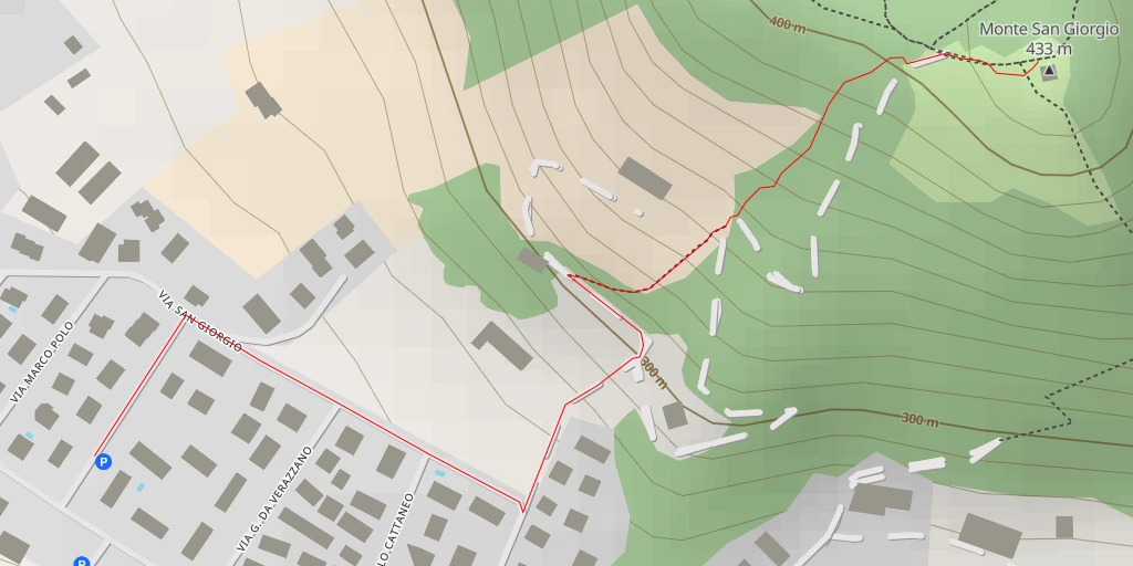 Map of the trail for Monte San Giorgio