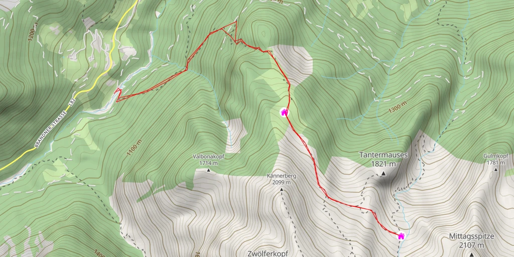 Map of the trail for Ochsenälpele