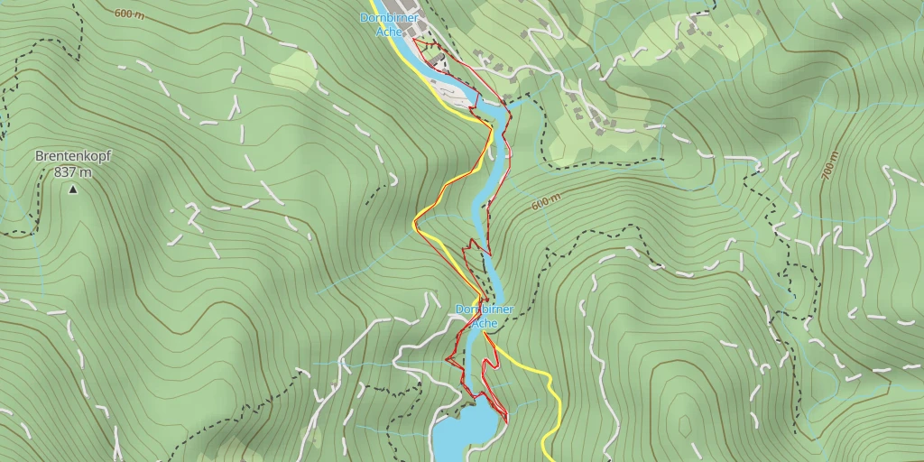 Carte de l'itinéraire :  Dornbirner Ache