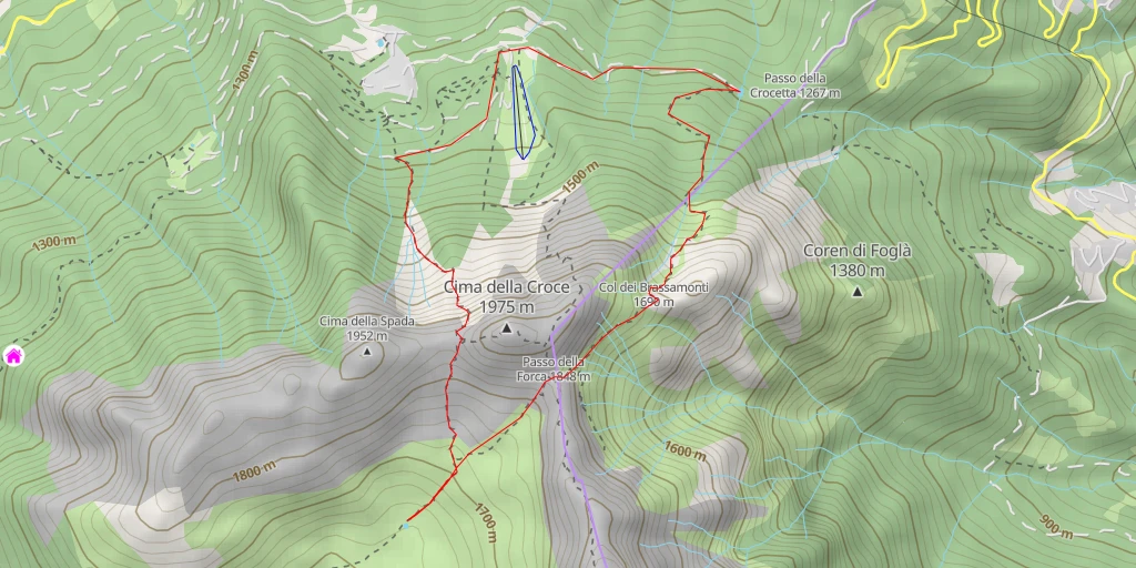 Carte de l'itinéraire :  Dei tre valloni