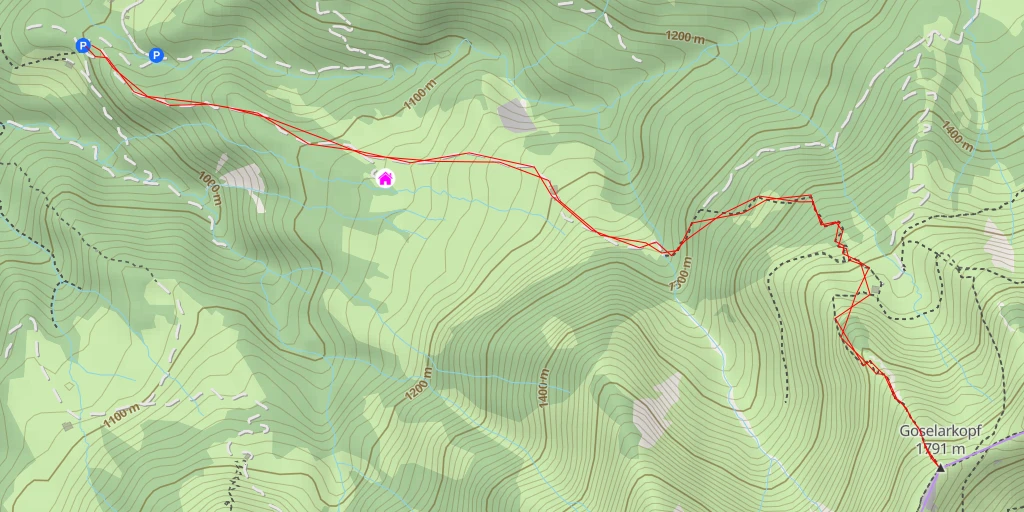 Map of the trail for Goselarkopf