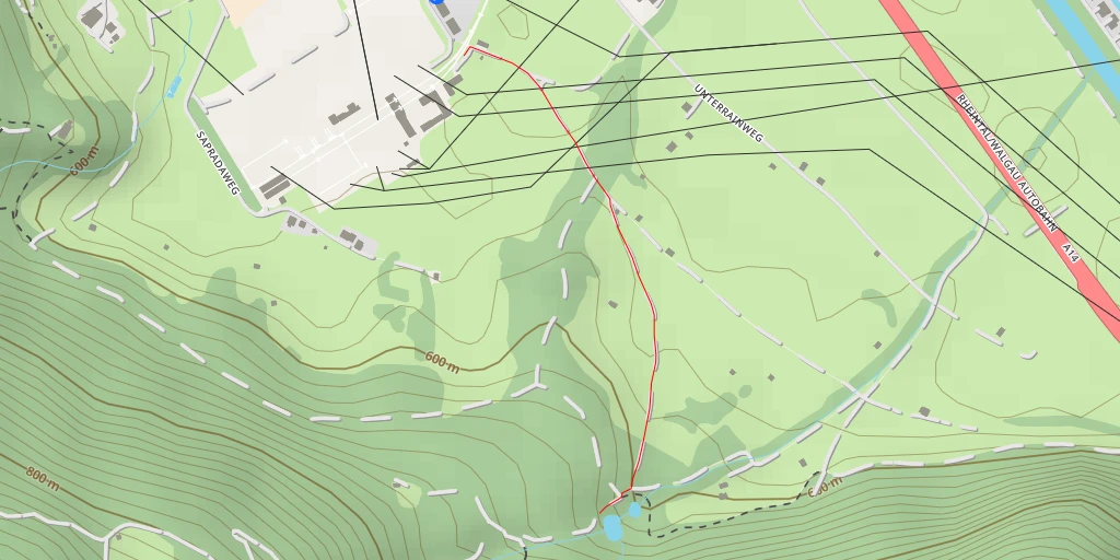 Map of the trail for VWW 15.16 - Unterrainweg