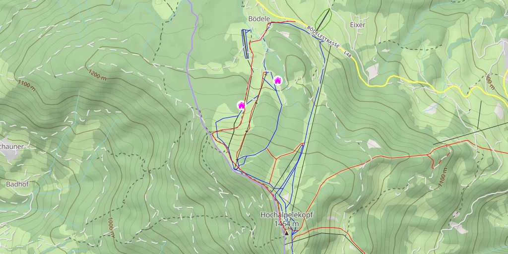 Map of the trail for Hochälpelekopf