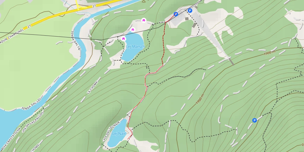 Map of the trail for Lej Nair