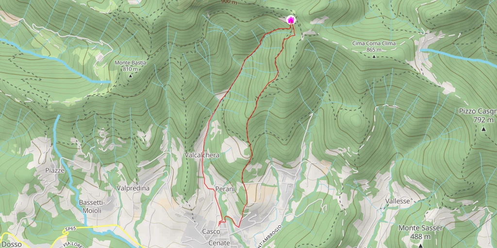 Carte de l'itinéraire :  Rifugio Santa Maria di Misma