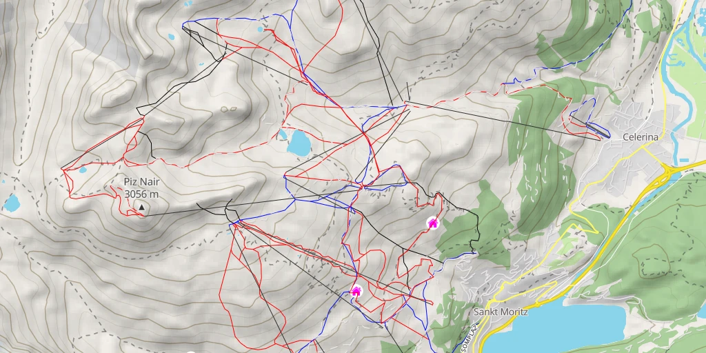 Carte de l'itinéraire :  Chamanna Saluver - 34 Val Schlattain Trail