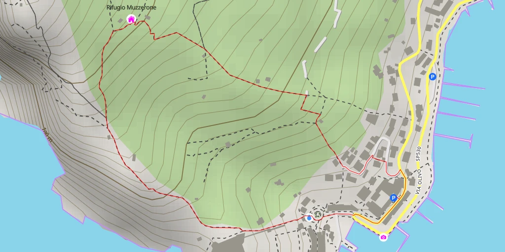 Carte de l'itinéraire :  Rifugio Muzzerone