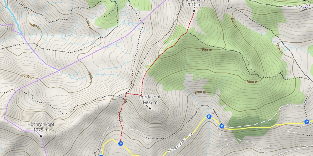 Map of the trail for Portlahorn