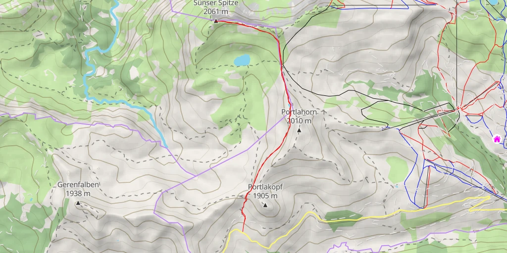 Map of the trail for Sünser Spitze