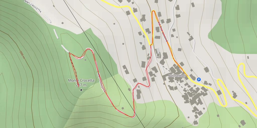 Map of the trail for AI - Monte Crocetta