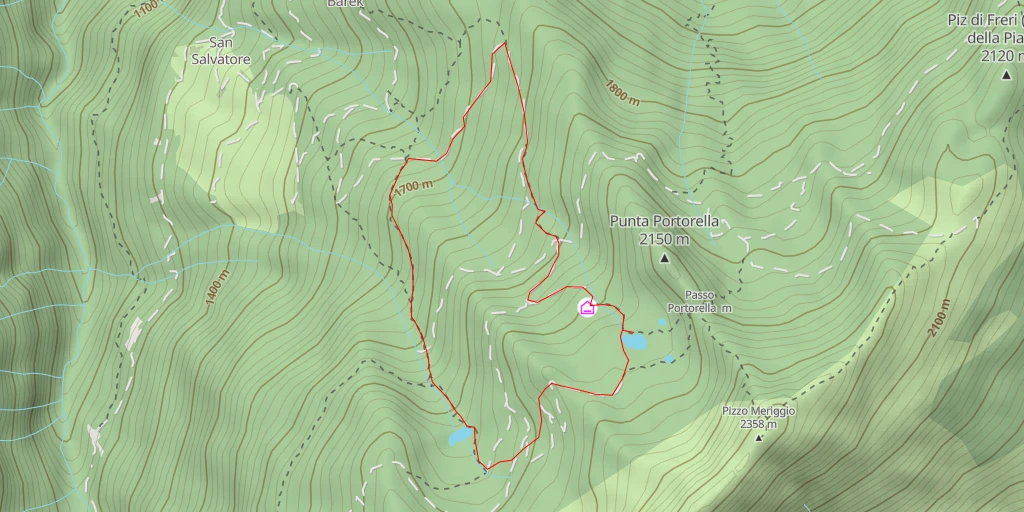 Map of the trail for Lago delle Zocche