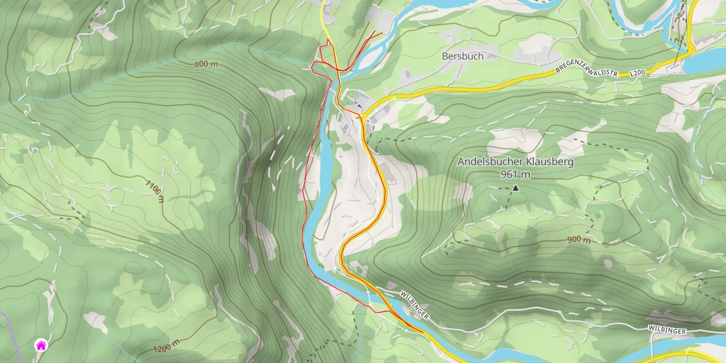 Map of the trail for Bregenzerwaldstraße - Bregenzerwaldstraße