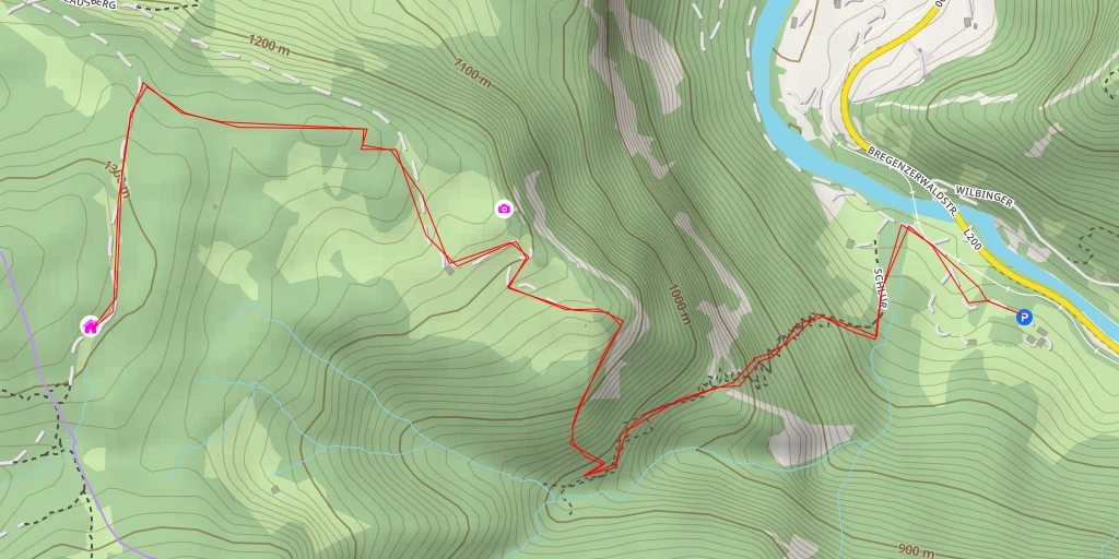 Map of the trail for Bregenzer Hütte