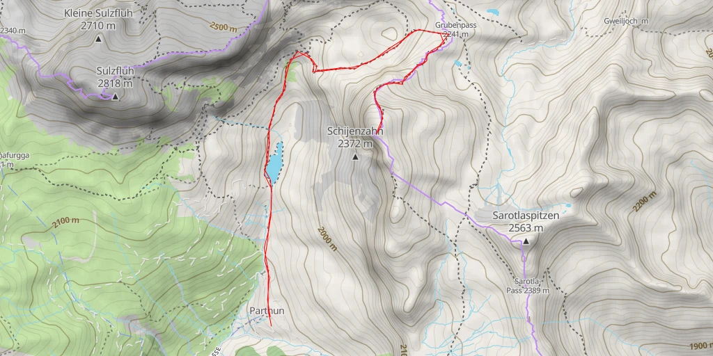 Map of the trail for Wiss Platte