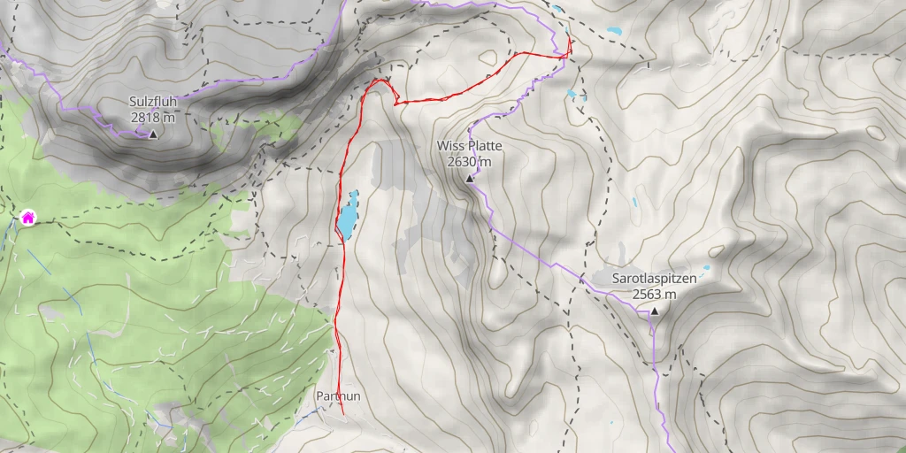 Map of the trail for Zollhütte - Bilkengrat