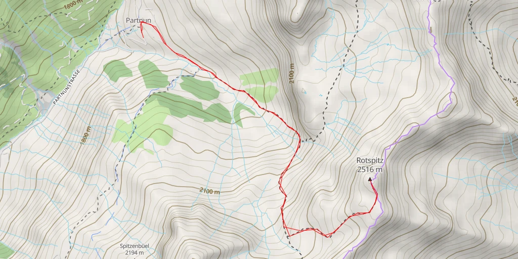 Carte de l'itinéraire :  Rotspitz