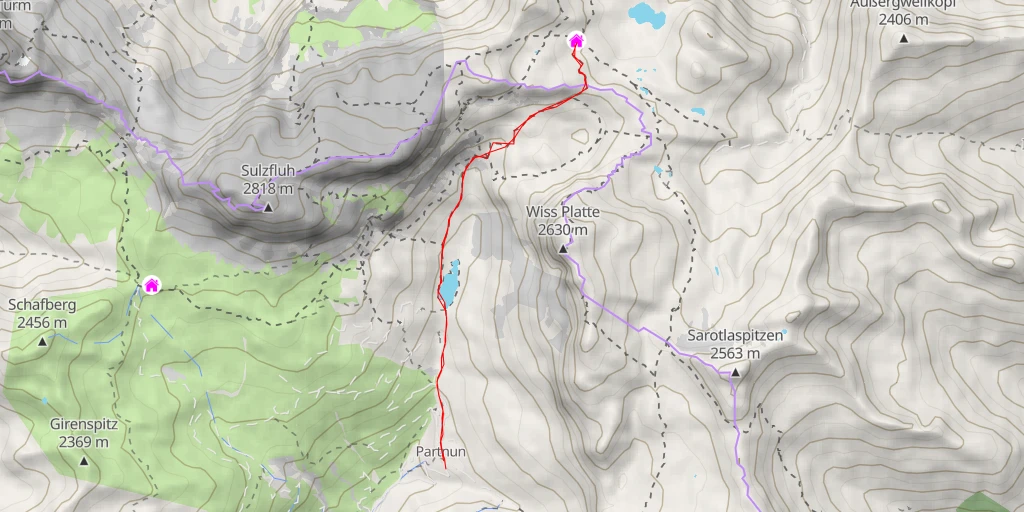 Map of the trail for Tilisunahütte