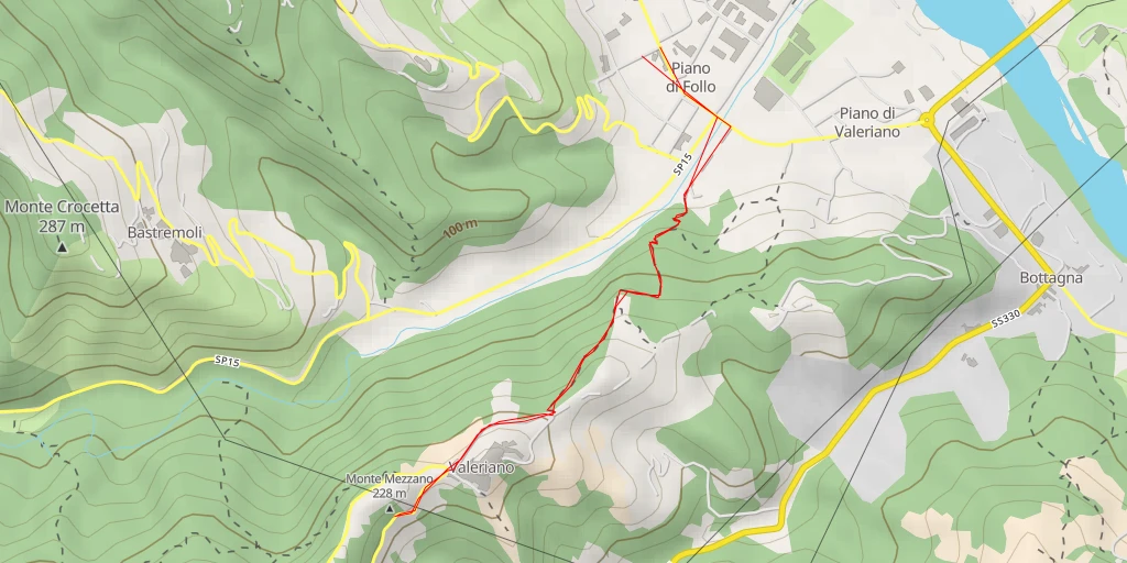 Map of the trail for Monte Mezzano