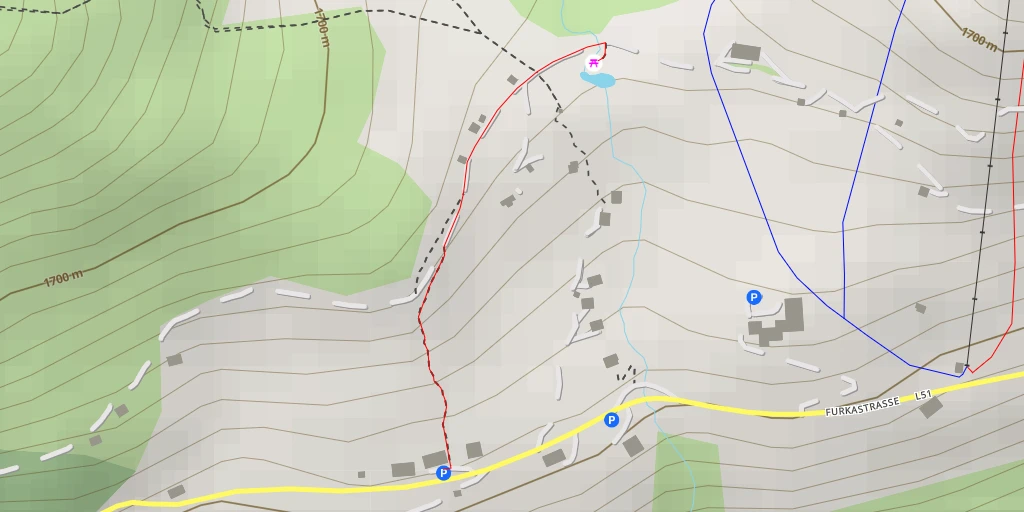 Map of the trail for Furkastraße