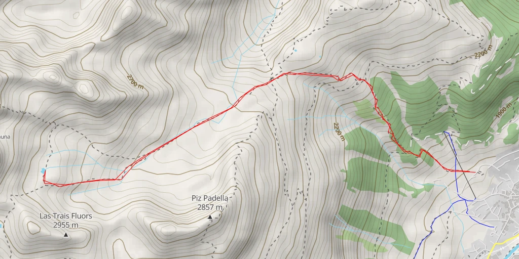 Carte de l'itinéraire :  Fuorcla Valletta - Marmotta Flow Trail