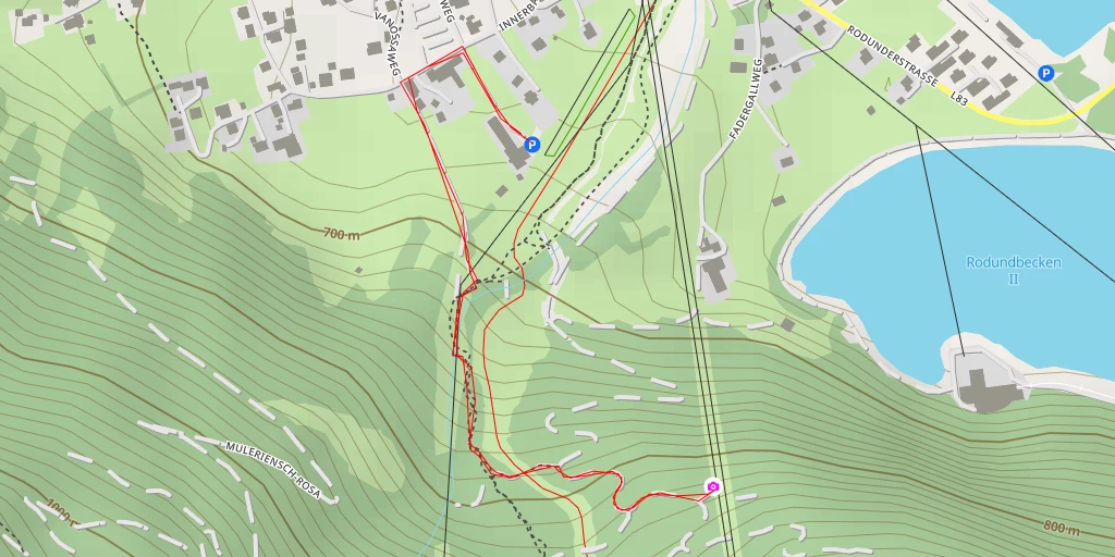 Map of the trail for Alpine Coaster - Vandans