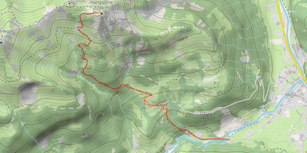 Carte de l'itinéraire :  Hangspitze